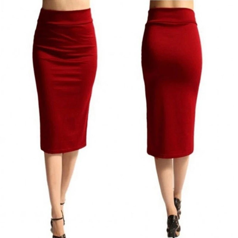 2023 New Women Skirt Mini Bodycon Skirt Office Women Slim Knee Length High Waist Stretch Sexy Pencil Skirts Jupe Femme AQ801944 [WOM]