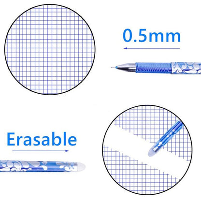 20+3 Pcs/Set Erasable Gel Pen Refills Rod 0.5mm Blue Black Ink Washable Handle Magic Erasable Pen for School Office Stationery [STA]