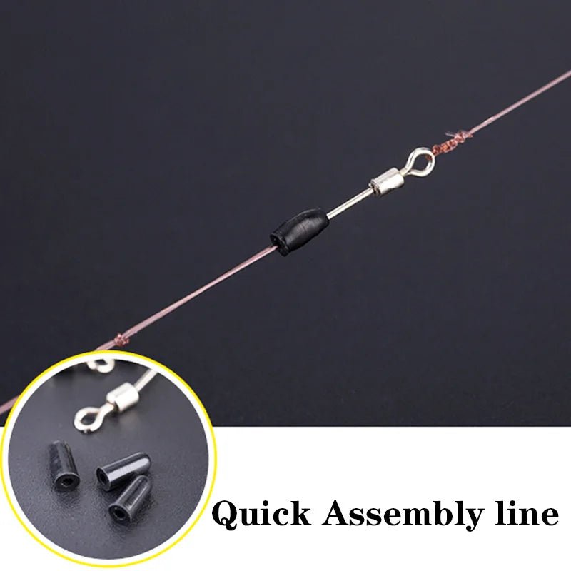 20pcs/Lot Bearing Swivel Fishing Hook Fast Connector Solid Rings Rolling Fishing Line Quick Link Carp Fishing Accessories [SPT]