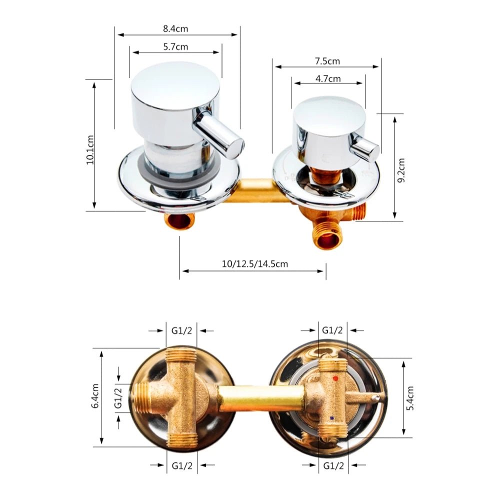 2/3/4/5 Ways Water Outlet Screw Thread Center Distance 10cm 12.5cm Mixing Valve Brass Bathroom Shower Mixer Faucet Tap Cabin [HOM]