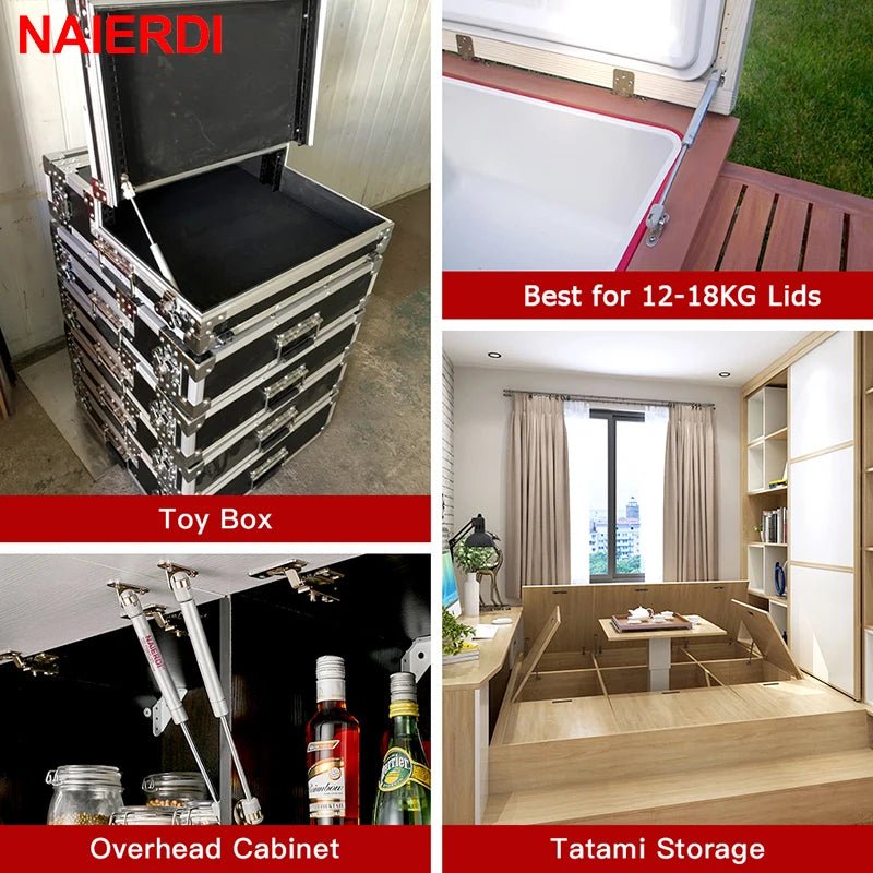 2/4/6/8PCS NAIERDI 6-15KG Furniture Gas Spring Hinges Kitchen Cupboard Cabinet Hydraulic Hinge Door Strut Lid Support Box [HOM]