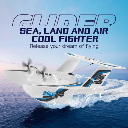 2.4G RC Plane Radio Remote Control Airplane RC Toys for Kids Blue Red EPP Foam Glider Gliding In water and Sky [TOYS]