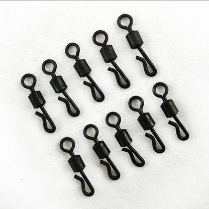 25/50/100pcs Large Long Body Q-Shaped Black Quick Change Swivels for Carp Fishing Accessories 4# Fishing Terminal Tackle [SPT]