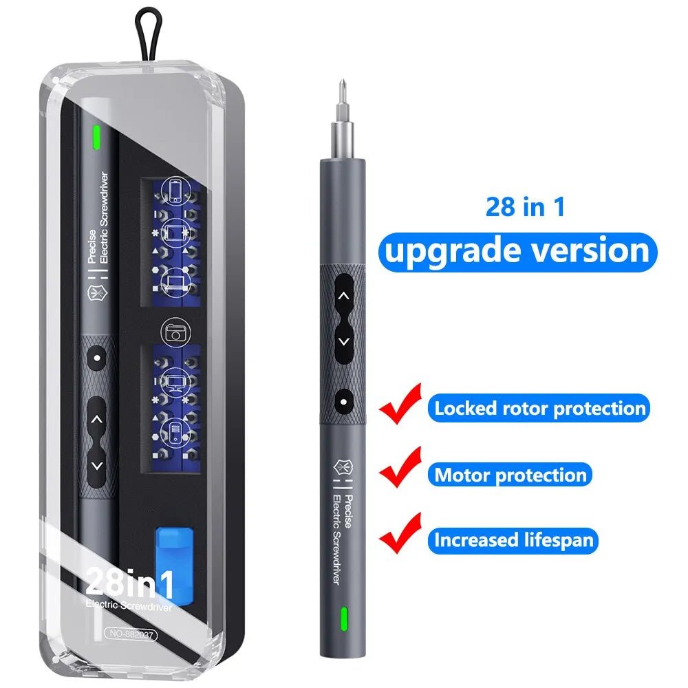 28 in 1 Electric Screwdriver Precision Set Power Tool Kit Rechargeable Wireless Cordless Bit for Xiaomi Mobile Cell Phone Repair [TOL]