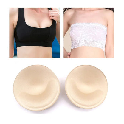 2pcs 1pair Sponge Inserts In Bra Padded for Swimsuit Breast Push Up Fill Brassiere Breast Patch Pads Women Intimates Accessories [GRM] [UND]