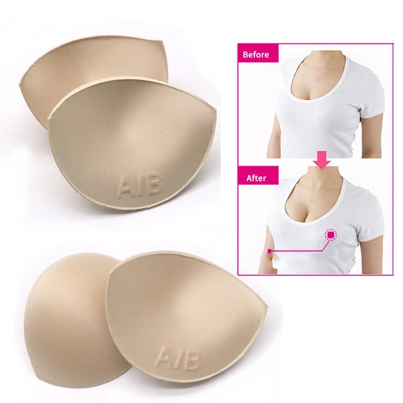 2pcs 1pair Sponge Inserts In Bra Padded for Swimsuit Breast Push Up Fill Brassiere Breast Patch Pads Women Intimates Accessories [GRM] [UND]