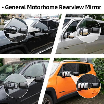 2PCS Universal Caravan Trailer Car Towing Mirror Adjustable Tow Mirror Extension Strap Rear View Side Spot Blind Convex Truck [CAR]