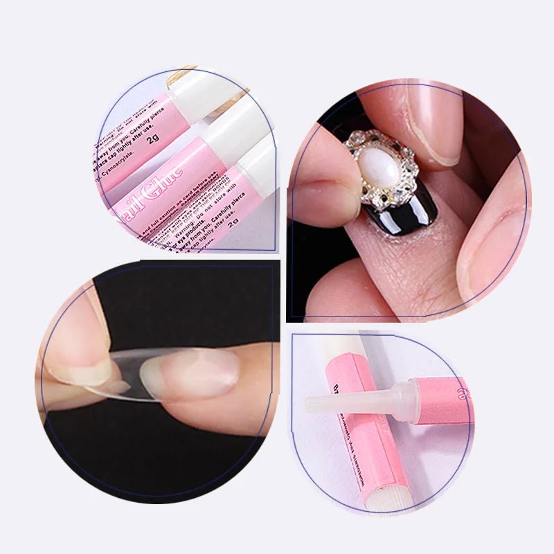 2pcs/lot Mini Beauty Nail Glue For False Art Decorate UV Acrylic Rhinestones 2g High-Quality Nail Glue Tips Nail Art Tool [BEU]