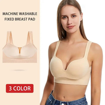 3 Colours Bras for Women  Sports Bra Wireless Unwired Bras Push Up Bra Top Bralette Women's Underwear Without Bones Frame Bras [GRM] [UND]