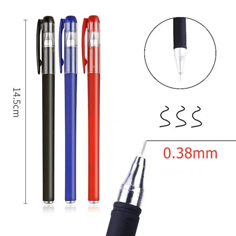 3 Gel Pens + 50 Refills Set 0.38mm Black Blue Red Ink Bulk Pens Thin Tip Journal Writing School Supplies Stationery Wholesale [STA]