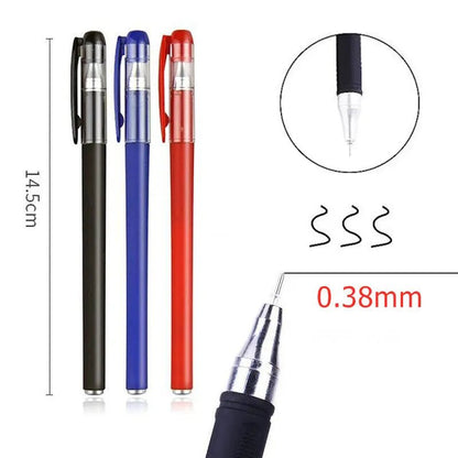 3 Gel Pens + 50 Refills Set 0.38mm Black Blue Red Ink Bulk Pens Thin Tip Journal Writing School Supplies Stationery Wholesale [STA]