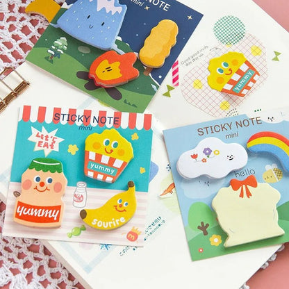 30 Pcs Kawaii Hallowmas Sticky Notes Cute Stationary Cartoon Series Self-Stick Note Pads Fun Office Supplies Sticky Note Set [STA]