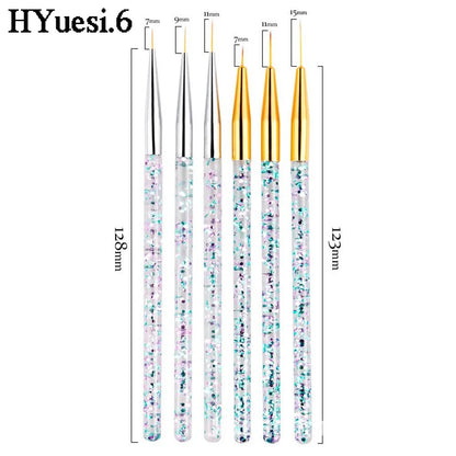 3/5pcs Professional Nail Art Brushes Set Long Thin French Liner Striping Dotting Painting Pen DIY Manicure Tools [BEU]