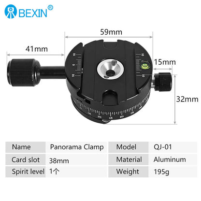 360° Panoramic Photography Accessories Dslr Camera Tripod Head Mount Arca Swiss Quick Release Plate Adapter Clamp with 1/4 Screw [PHO]