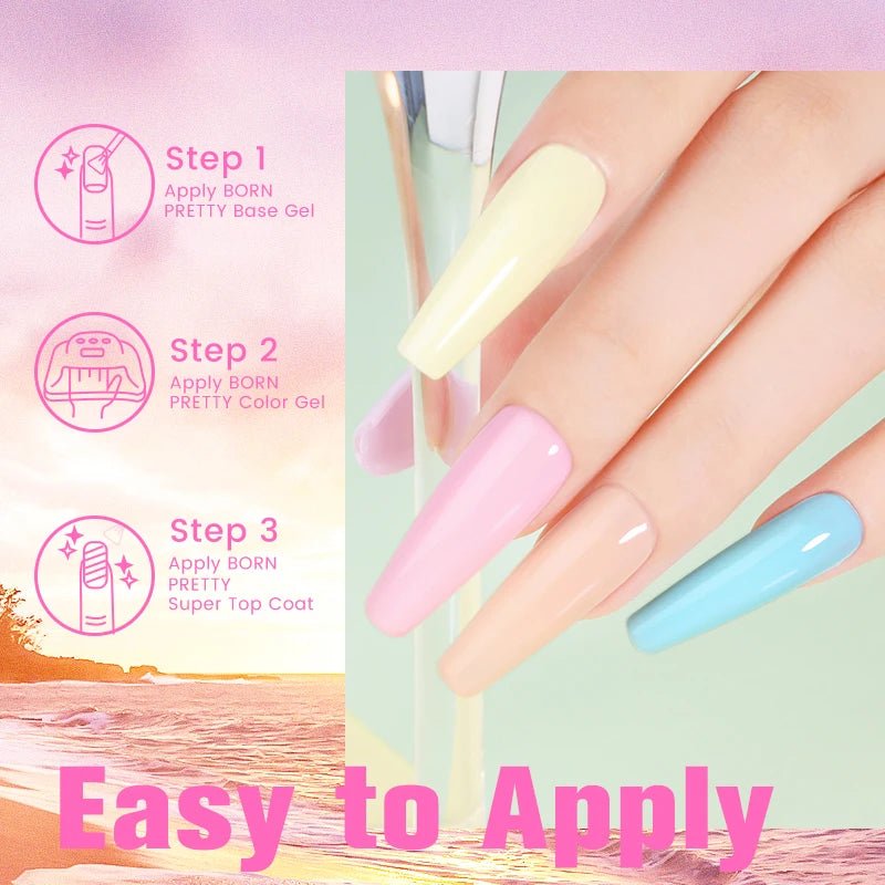 3/6PCS Gel Nail Polish Set Macaroon Color Gel Semi Permanent UV Led Varnish Nail Art Design Soak Off Nail Gel Set [BEU]