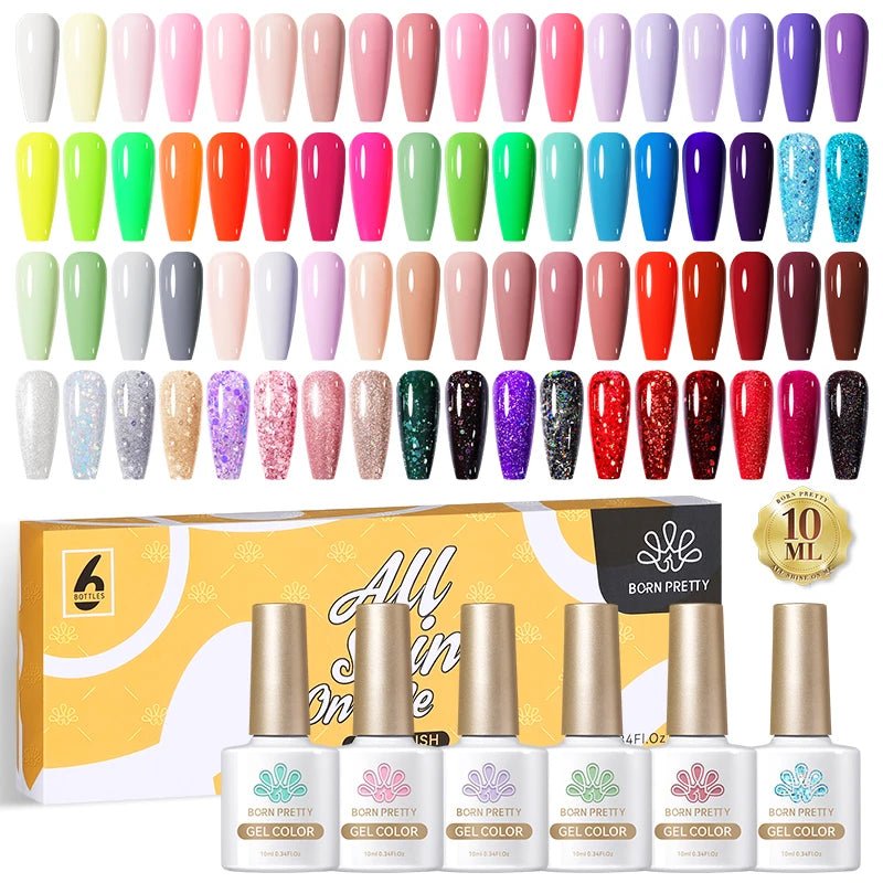 3/6PCS Gel Nail Polish Set Macaroon Color Gel Semi Permanent UV Led Varnish Nail Art Design Soak Off Nail Gel Set [BEU]