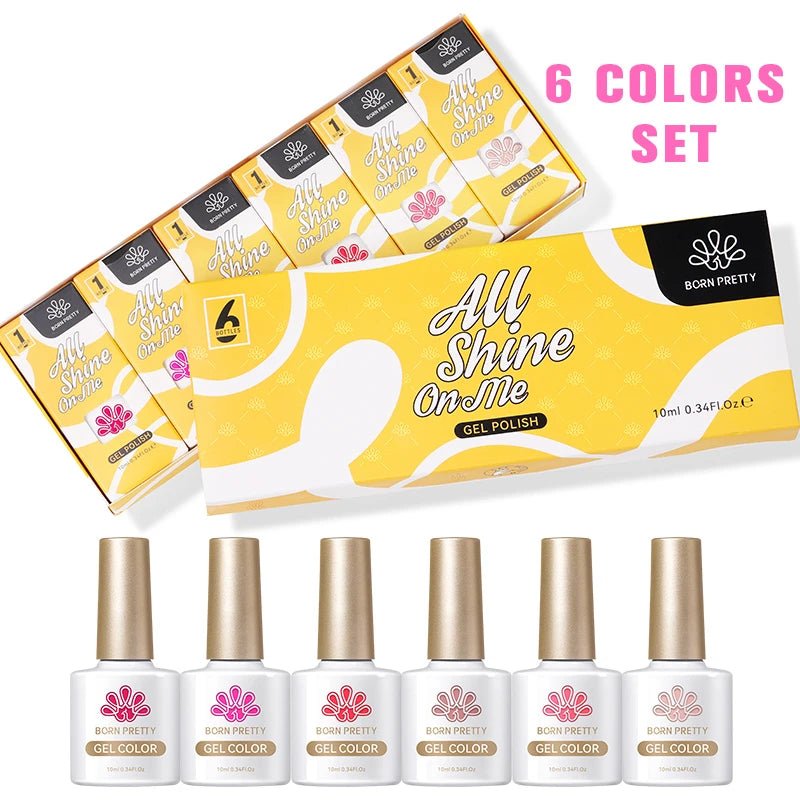 3/6PCS Gel Nail Polish Set Macaroon Color Gel Semi Permanent UV Led Varnish Nail Art Design Soak Off Nail Gel Set [BEU]