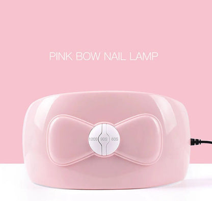 36W Pink Nail Art Dryer LED UV Lamp Portable USB Charge Nail dryer Machine Cable Home Use  Uv Gel Varnish Bow Tie Manicure Dryer [BEU]
