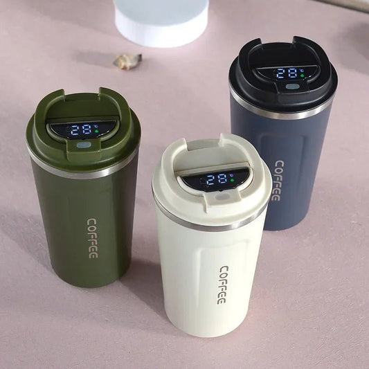 380/510ml Thermos Coffee Mug Stainless Steel Coffee Cup Temperature Display Vacuum Flask Thermal Tumbler Insulated Water Bottle [MUG]