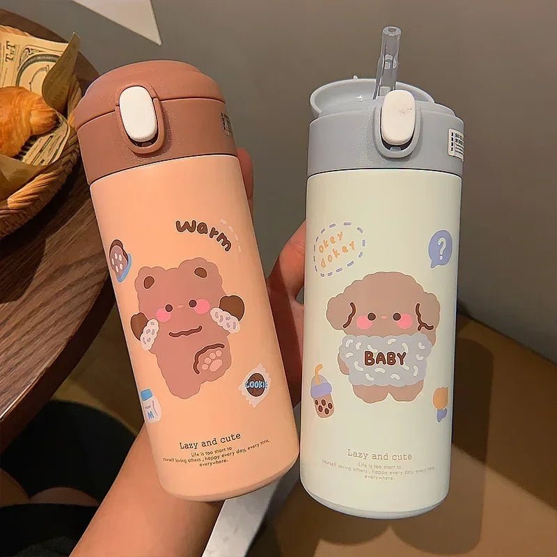 380ML Stainless Steel Thermos Vacuum Flask Cute Cartoon Thermal Water Bottle for Girls Insulated Straw Cups Tumbler Drinkware [MUG] [MUG]