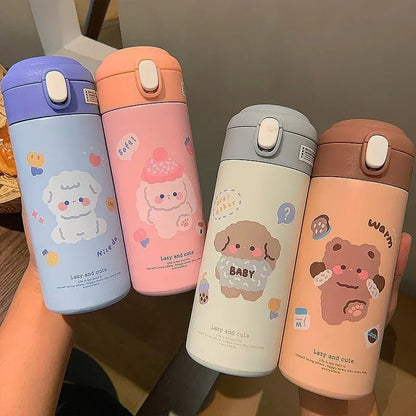 380ML Stainless Steel Thermos Vacuum Flask Cute Cartoon Thermal Water Bottle for Girls Insulated Straw Cups Tumbler Drinkware [MUG] [MUG]