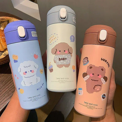 380ML Stainless Steel Thermos Vacuum Flask Cute Cartoon Thermal Water Bottle for Girls Insulated Straw Cups Tumbler Drinkware [MUG] [MUG]