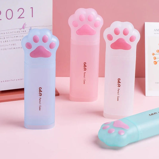 3D Pencil Case Storage Box Lovely Pink Cat paw Cartoon Pen Bag for School Girl Kawaii Stationery Gift Pouch Eraser Holder IN [STA]