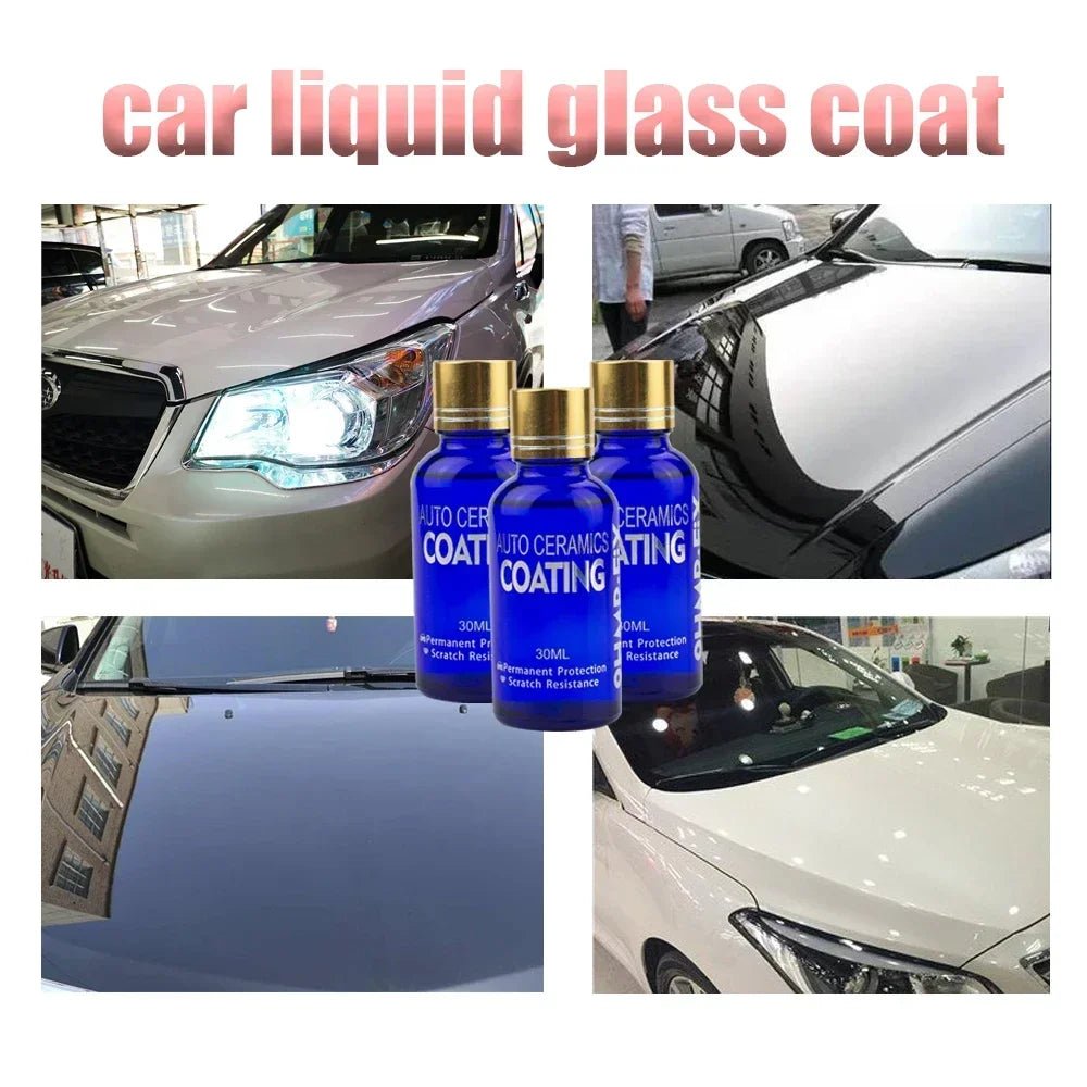 3PCS 9H Car Liquid Ceramic Coat Super Hydrophobic Glass Coating Set Polysiloxane and Nanomaterials Ceramics For Cars [DTL]