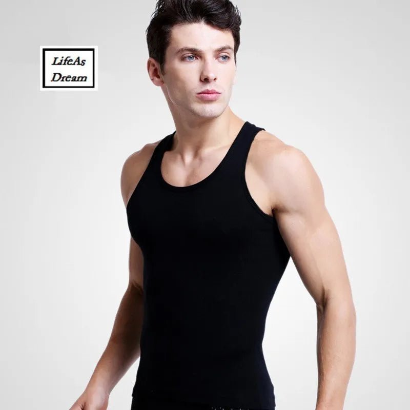 3pcs/lot Cotton Mens  Underwear Sleeveless Tank Top Solid Muscle Vest Undershirts O-neck Gymclothing T-shirt men's vest [GRM] [UND]