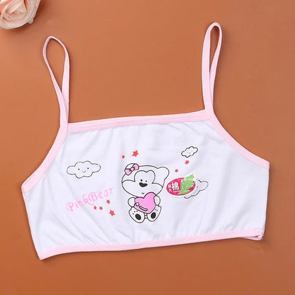 3PCS/LOTcotton young girls training bra 8-13 years old children bras Condole belt vest kids bra camisole for child [GRM] [UND]