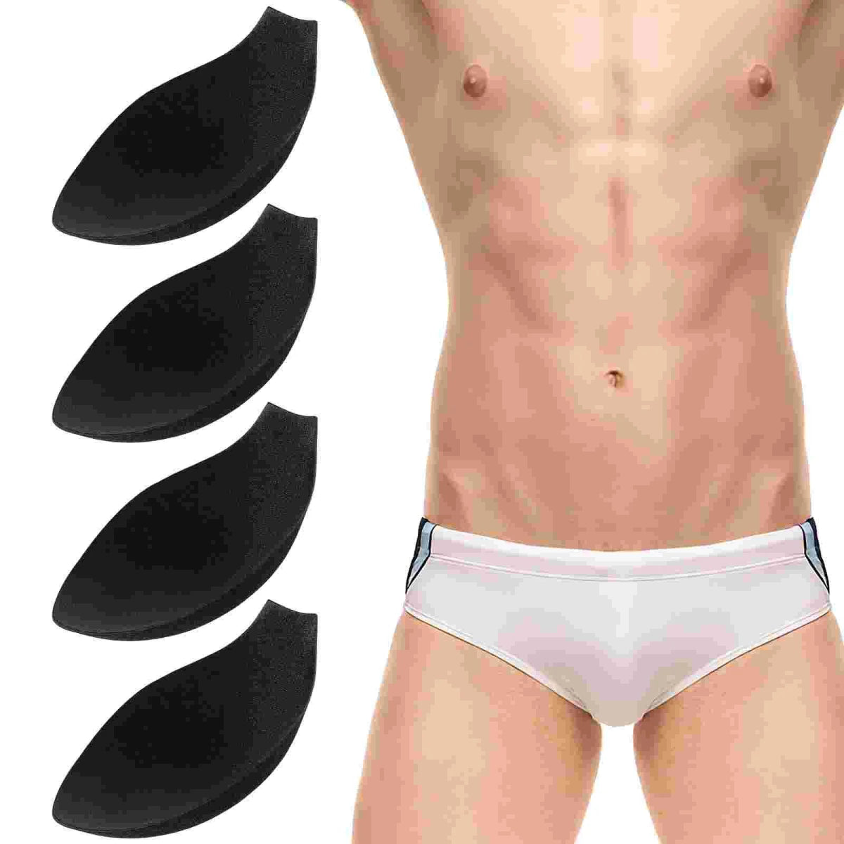 4 Pcs Men Underwear Ftm Packer Bulge Enhancer Mens Pouch Pads Package Coaster Men's Panty Liner [GRM] [UND]