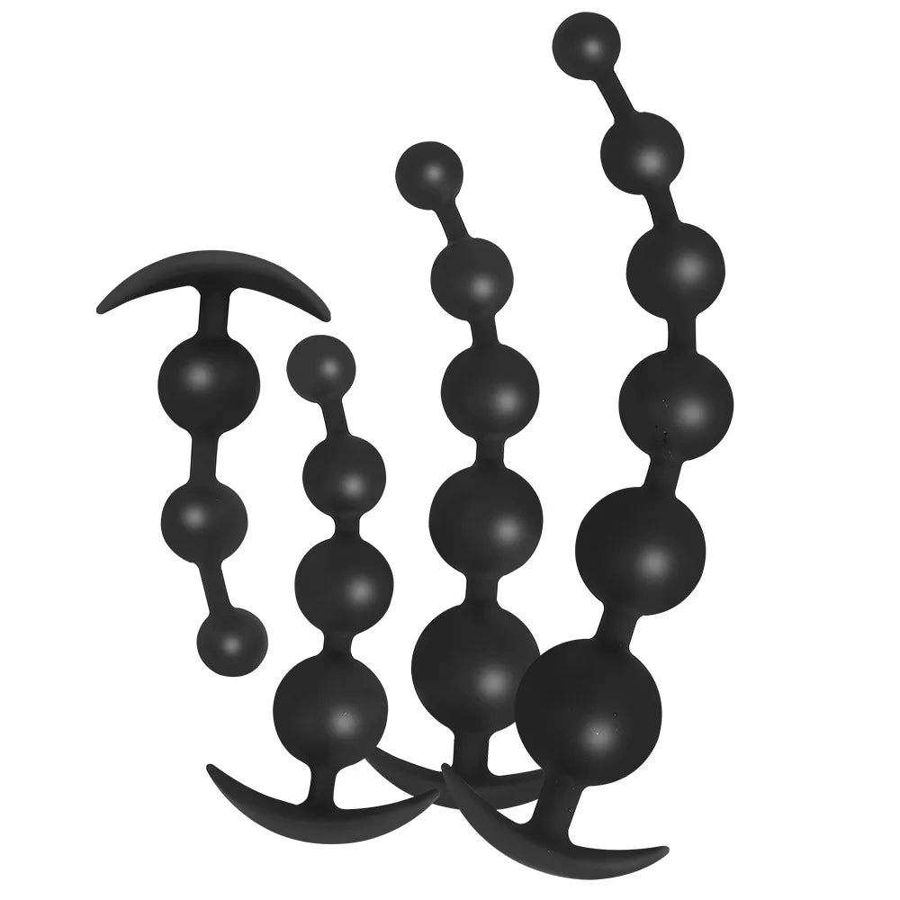 4 Sizes Silicone Anal Beads Anal Plug Butt Plug Pull Beads Dildo Masturbator Anal Dilator Adult Sex Toys For Woman Men Sex Shop [ADL]