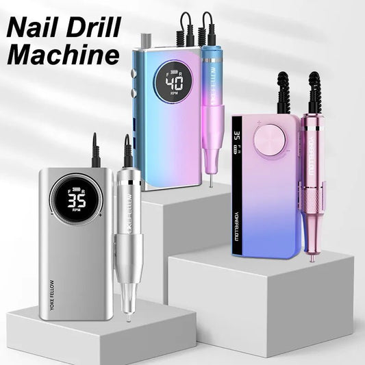 40000/35000RPM Portable Electric Nail Drill Machine With LCD Display Nails Sander For Acrylic Gel Polish Rechargeable Nail Tool [BEU]