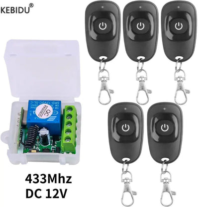 433Mhz Universal Wireless Remote Control Switch DC 12V 1CH Relay Receiver Module RF Transmitter Learning Button Remote Control [HAP]