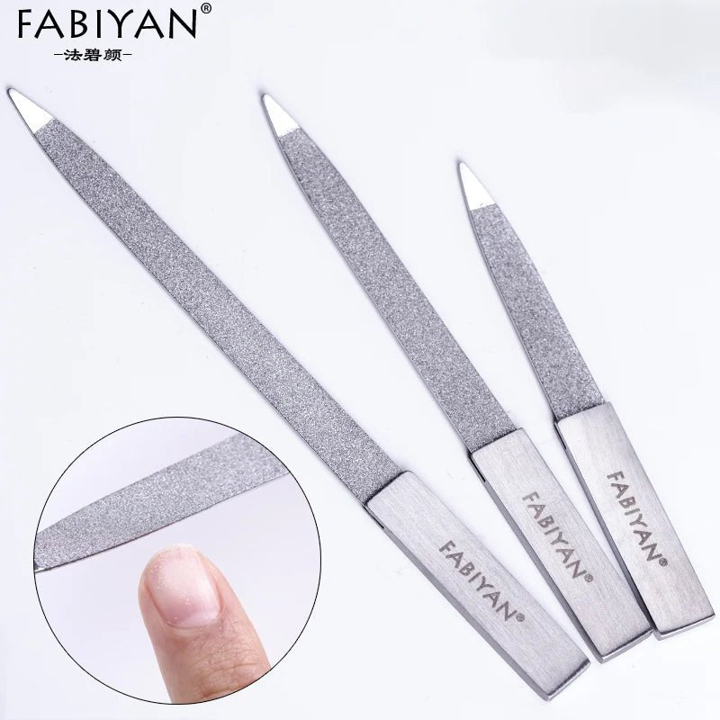 4/5/6 Inch Nail Art File Stainless Steel Metal Cuticle Pusher Remover Double Sides  Scrub Buffer Grinding Manicure Pedicure Tool [BEU]