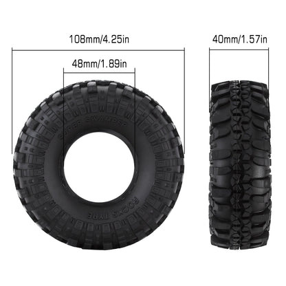 4PCS 1.9" Rubber Tyre / Wheel Tires for 1:10 RC Rock Crawler Axial SCX10 90046 AXI03007 Tamiya CC01 D90 D110 [TOYS]