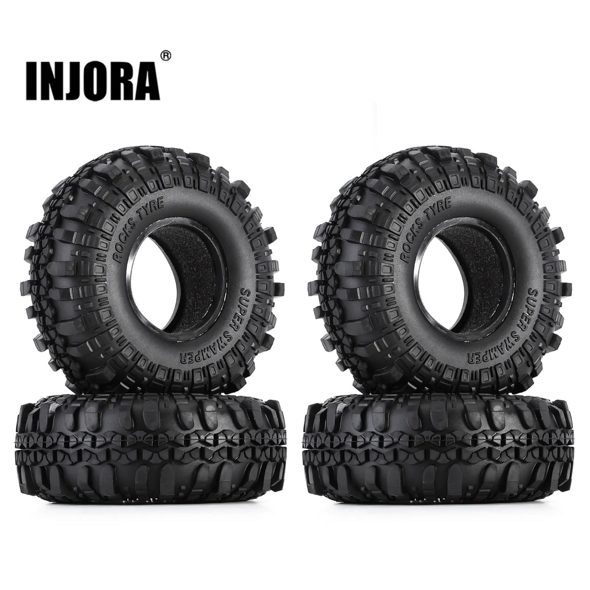 4PCS 1.9" Rubber Tyre / Wheel Tires for 1:10 RC Rock Crawler Axial SCX10 90046 AXI03007 Tamiya CC01 D90 D110 [TOYS]