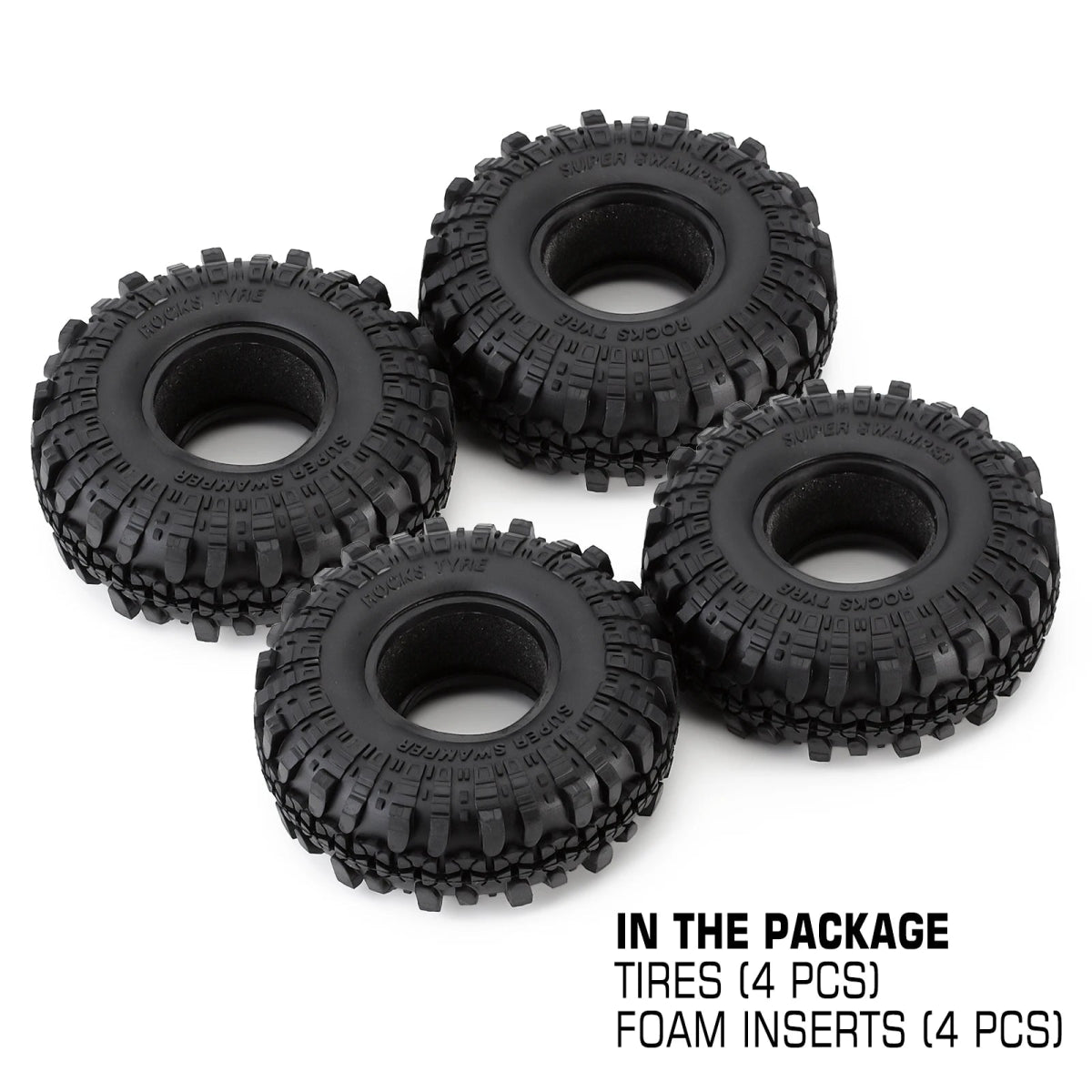 4PCS 1.9" Rubber Tyre / Wheel Tires for 1:10 RC Rock Crawler Axial SCX10 90046 AXI03007 Tamiya CC01 D90 D110 [TOYS]