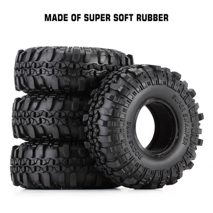 4PCS 1.9" Rubber Tyre / Wheel Tires for 1:10 RC Rock Crawler Axial SCX10 90046 AXI03007 Tamiya CC01 D90 D110 [TOYS]