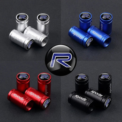 4pcs Aluminum alloy Emblem Car Tire Valve Cap Tyre Air Stems Caps For VOLVO S60 V60 XC60 S60 V40 Auto Accessories [CAR]