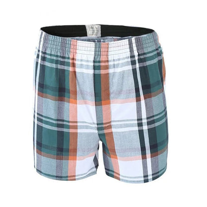 5 pcs Mens Underwear Boxers Shorts Casual Cotton Sleep Underpants Quality Plaid Loose Comfortable Homewear Striped Arrow Panties [GRM] [UND]