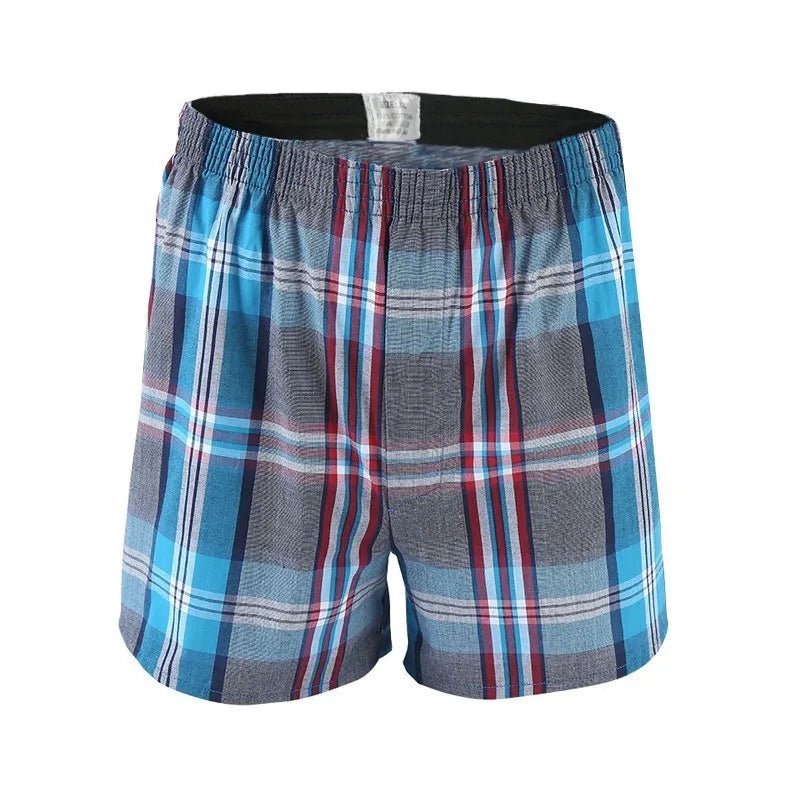 5 pcs Mens Underwear Boxers Shorts Casual Cotton Sleep Underpants Quality Plaid Loose Comfortable Homewear Striped Arrow Panties [GRM] [UND]