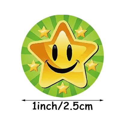 50-500pcs Children Reward Stickers Creative School Supplies Reward Cute Star Sticker 2.5cm Circle Kids Toy Stickers [STA]