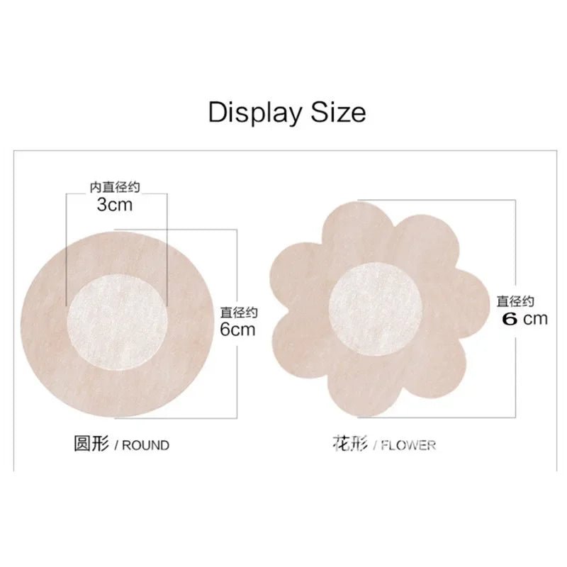 50pcs Women's Invisible Breast Lift Tape Overlays on Bra Nipple Stickers Chest Stickers Adhesivo Bra Nipple Covers Accessories [GRM] [UND]