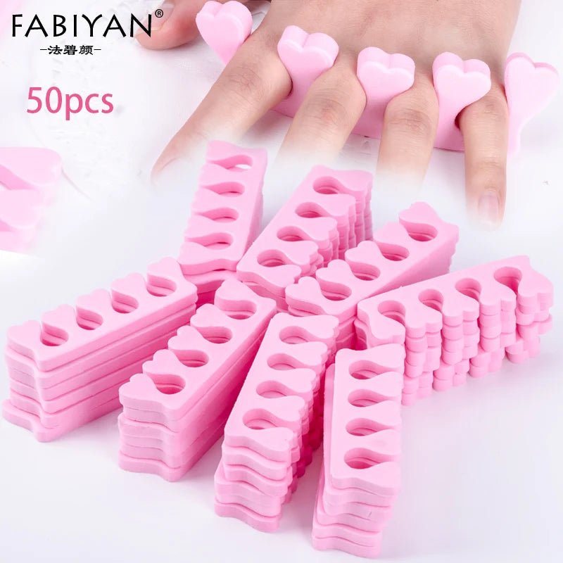 50pcs/Pack Pink Nail Art Toes Separators Fingers Foots Sponge Soft Gel UV Tools Polish Manicure Pedicure [BEU]