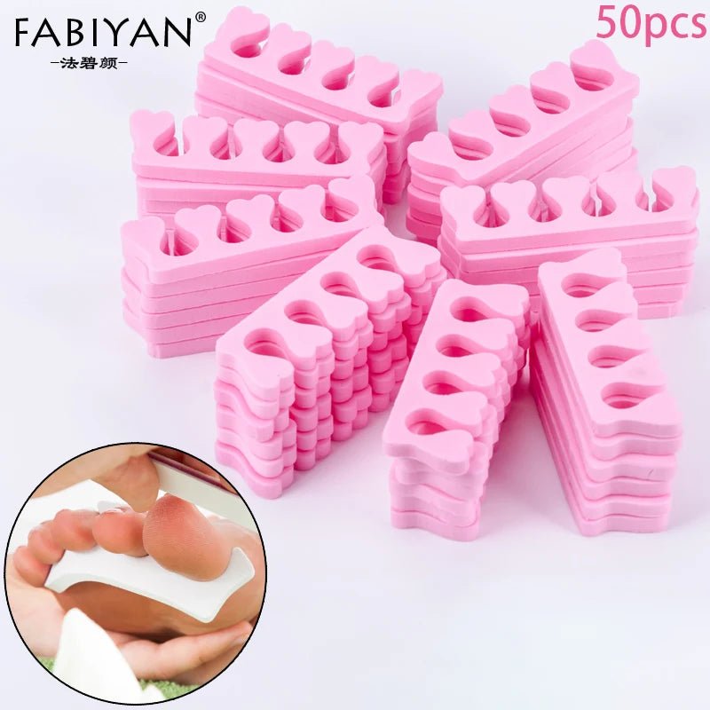 50pcs/Pack Pink Nail Art Toes Separators Fingers Foots Sponge Soft Gel UV Tools Polish Manicure Pedicure [BEU]