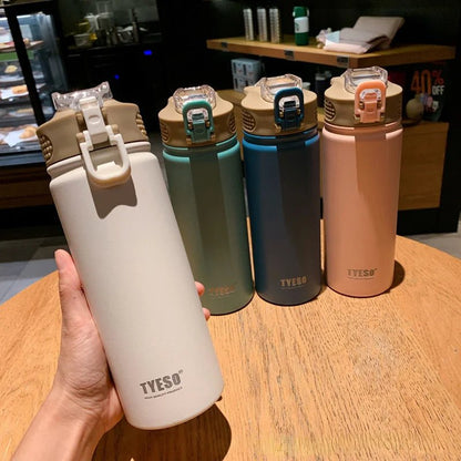 530/750 Thermos Mug With Straw Stainless Steel Thermal Insulation Straight Cup Thermal Water Bottle Tumbler Thermocup 1pcS [MUG]