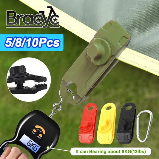 5/8/10PC Tarpaulin Clip Tent Canopy Clip Buckle Outdoor Wind Rope Tarp Clamps Reusable Awning Mountaineering Camping Accessories [CAM]