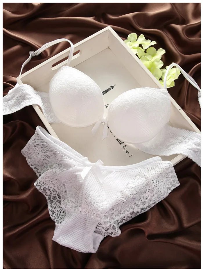 6 Colors Brassiere Set Sexy Lace Bra Sets Comfortable Underwear Set Solid Crop Top Female Lingerie For Women Underwire Push Up [GRM] [UND]