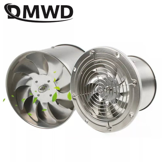 6 Inch Stainless Steel Pipe Exhaust Fan Booster 6'' Toilet Kitchen Hanging Wall Window Duct Fan Air Ventilator Extractor Blower [HAP]